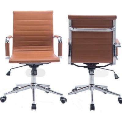 China Hot Brown High Swivel High Swivel Leather Office Chair Back Meeting Chair With Wheels for sale