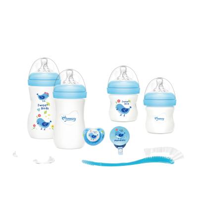 China Hot Sale BPA Free Baby Silicone Bottle Set Eco Product Baby Supplies Feeding Bottle Set For Newborn for sale