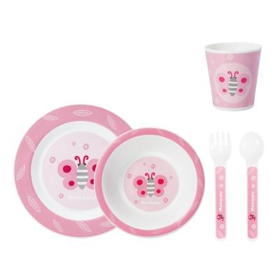 China BPA Free 5 in 1 Baby Mealtime Set Dinnerware Baby Gift Set Feeding Set for sale