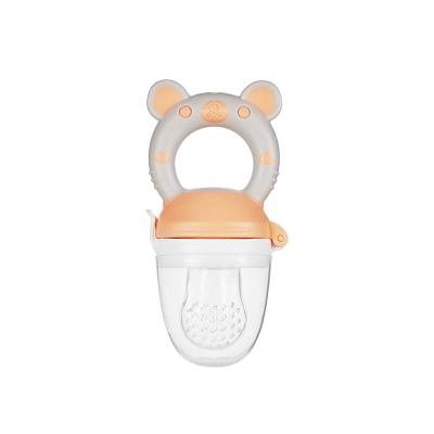 China Funny BPA Grade Silicone Fruit Shape Feeder Baby Animal Nipple Free Infant Feeder With Cover for sale