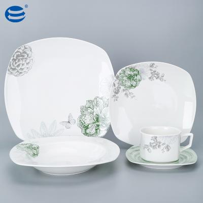 China Excellent Viable Wholesale Dinner Plate Sets Cheap Rectangular Dinner Sets Porcelain Dinner Sets for sale