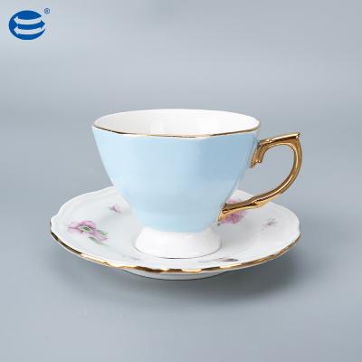 China Excellent new viable bone china porcelain hot sale mug and 90cc ceramic sacuer mug with sacuer for sale