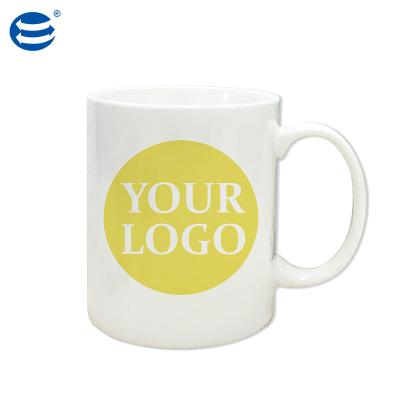 China Wholesale Custom Logo and Type Viable White Porcelain White Ceramic Coffee Mugs for sale