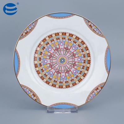 China Excellent Sustainable Wholesale Cheap Ceramic Dishes Fashion Custom Plates Ceramic Round Dish for sale