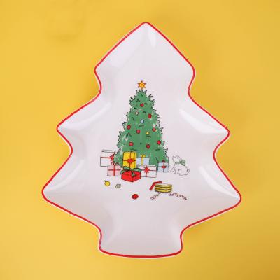 China Wholesale restaurant r 1pcs new excellent porcelain dishes stocked bone chinadishes and dishes tree shape for sale