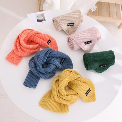 China Autumn And Winter Baby Children'S Fashion Morandi Color Warm Liner Cotton Scarf Korean Gift Q411 For Boys And Girls All-match Long for sale