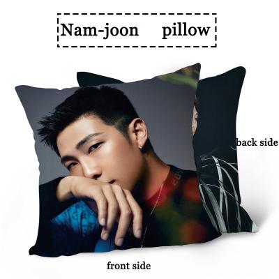 China Contemporary KPOP Bangtan Boys Cushion Pillow Case Cotton Square Tiles Cushions Living Room Pillow Home Decor JIMIN RAP MONSTER SUGA for sale