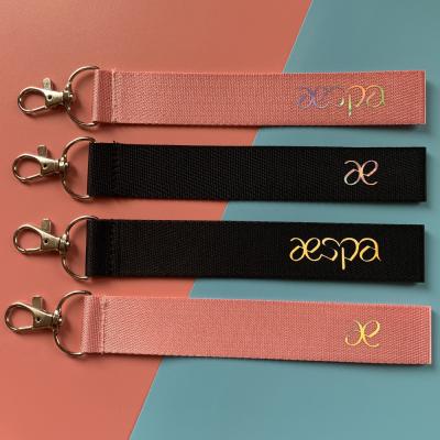 China Polyester+metal Kpop Phone Strap Black Mamba Phone Strap 1pcs AESPA Phone Strap Laser Letter Rope Key Phone Decor Accessories Pendant Gift Q462 for sale