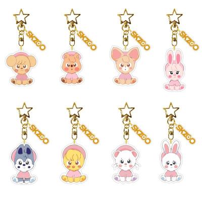 China Kpop KPOP The Lost Kids SKZOO Metal Key Chain Cartoon Kawaii Keychain Fans Gift Key Holder Bag Acrylic Accessory Starykids Kpop L245 for sale