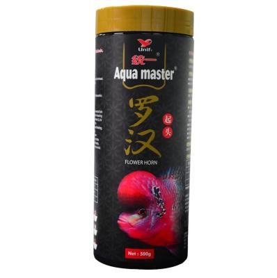 China Fish Aqua Master, Flower Horn Fish Food, Dropped Forehead, High Protein & Astaxanthin - 500g(m) for sale