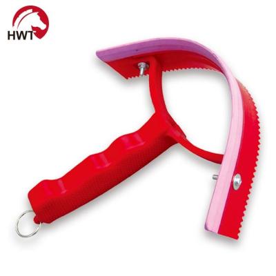 China pp & Strip Horse Grooming Plastic Sweat Scraper With Curry Equestrian Equipment for sale