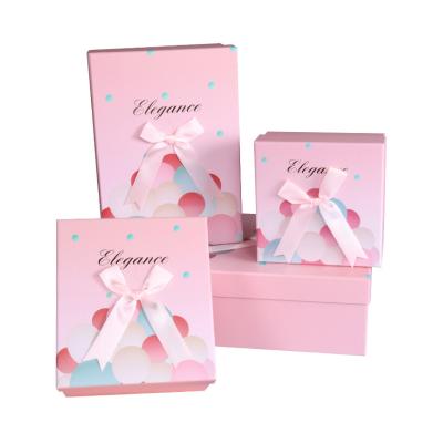 China Recyclable Pink Packaging Sunglasses Logo Custom Bow Gift Cosmetics Shoes Box Lingerie for sale