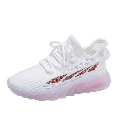 China Fashion Good Quality Anti-odor Women's Running Custom Breathable Sport Shoes Lace Up Fly Knit Casual Sneakers for sale