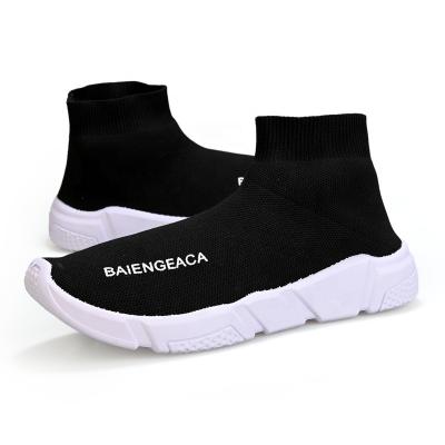 China Anti-Smell Knitted Top Mens Shoes Casual Slip On Shoes High Ankle Working Boots for sale