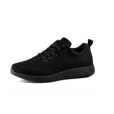 China Comfortable Anti-Smell Black Walking Shoes Knitted Upper Women's Shoes Made In China for sale