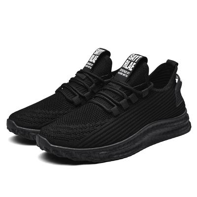 China Anti-Smell Thick Bottom Anti Slip Fly Knit Upper Sports Shoes Male Comfortable Lightweight Fashion Shoes for sale