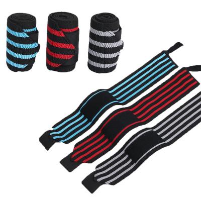 China Breathable Printed Striped Adjustable Elasticity Logo Sports Weightlifting Wristband Wrist Guard Support Cuff Wrist Guard for sale