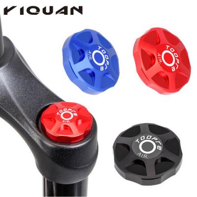 China New Fashionable Front Fork Aluminum Alloy Cover Air Fork Cover Shock Absorber Bicycle Fork Shoulder Valve Cover for sale