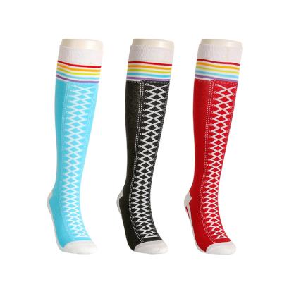 China BY-Z028 Wholesale Custom Colorful Tube Antibacterial Knee High Young Girls Sneaker Socks for sale