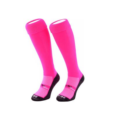 China Antibacterial Pink Nylon Football Long Soccer Socks Custom BY-I-0149 for sale