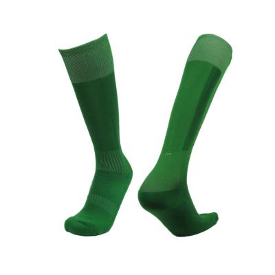 China BY-4094 Mens Solid Single Green Red Soccer Football Socks Antibacterial for sale