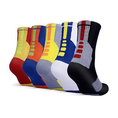 China BOYU-202102 Custom Mens Sport Socks Cotton Antibacterial Knit Crew Socks Fashion Black Basketball Recycling Socks For Print for sale