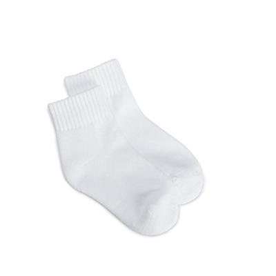 China BY-I-1196 Kids White 100% Cotton Antibacterial Organic School Socks for sale