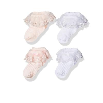 China BY-N1236 Antibacterial Organic Cotton Ruffle Babies Ruched Socks for sale