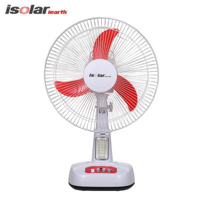 China ISOLAR IS-6114 14 Inch Plastic Solar Rechargeable Table Fans for sale