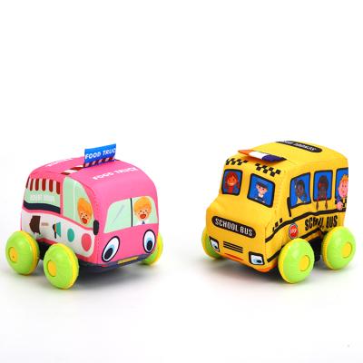 China Ride On Toy Kids Baby Model Soft Cartoon Cloth Inertia Vehicle Friction Toy Cars for sale