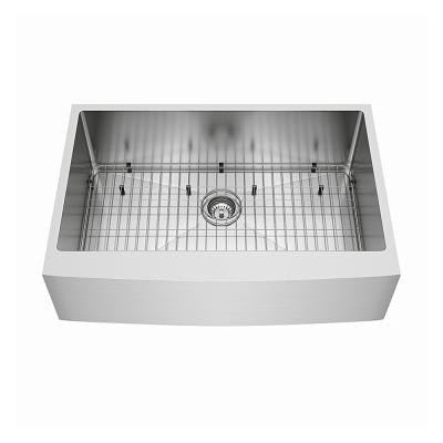 China Without Faucet Luxury Style Hot Selling Single Apron Front Stainless Steel Sink Farmhouse USA Bowl for sale