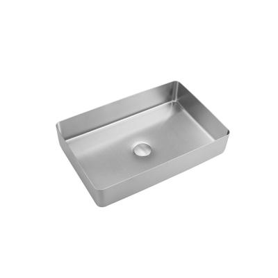 China Without Faucet Modern Luxury Bathroom Toilet Washroom Counter Top Stainless Steel Sink Wash Hand Face Basin for sale