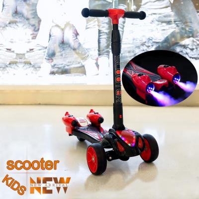 China Spray Kid 2023 Wholesale Foldable Kids Kick Scooters 3 Wheel Throw Toys Bike Kids Foot Music Scooter Kids Scooter For Children for sale