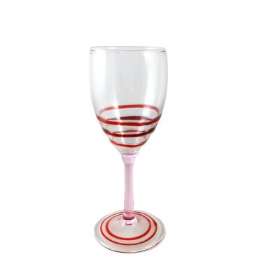 China Sustainable Borosilicate Stripe Glass Red Tumbler for sale