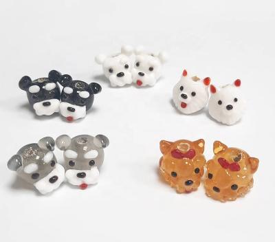 China Decorative Ornaments Custom Dog Animal Beads Glass for sale