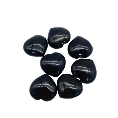 China 2022 China Hot Sale Wholesale High Quality Natural Healing Stones Heart Shaped Black Obsidian for sale