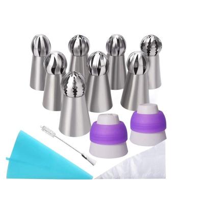 China Disposable Russian Cake Icing Teams Sprinkler Tip Set Ball Tulip Flower Sharp Russia Piping Torch Tips Nozzles for sale