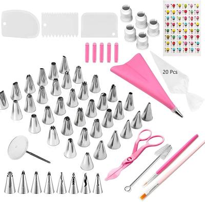 China 83 Pieces Viable Piping Tips Bags Set With Hosted Cake Decorating Tools Consumables Lot for sale