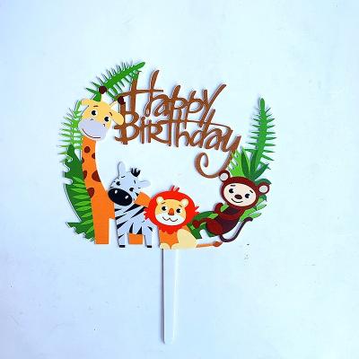 China Cake Topper Acrylic Cupcake Topper Kitchen Resturant Bakery Happy Birthday for Different Birthday Party Cake Decorations for sale