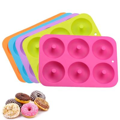 China Disposable Silicone Donut Mold Baking Pan Cake Dessert DIY Decorating Muffins Silicone Cake Non-Stick Baking Pastry Chocolate Mold 3D for sale