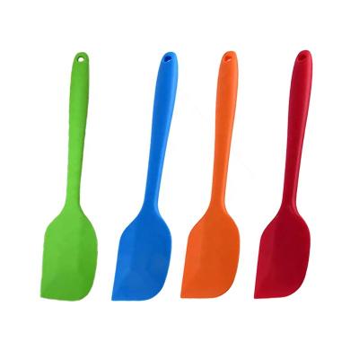 China Amazon Selling Hot Viable Food Grade Silicone Cream Spatula Cooking Non Stick Kitchen Cake Cream Silicone Heat Resistant Smoother Spatula for sale