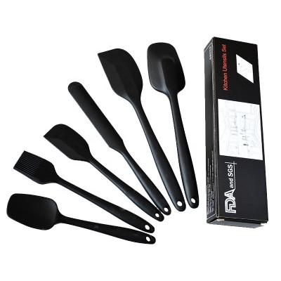 China Sustainable 6 Piece Silicone Nonstick Spatula Set Kitchen Utensil Set for sale