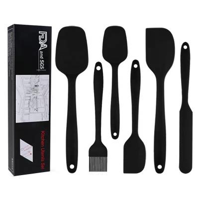 China Non Viable Wholesale Stick Silicone Rubber Spatula Kitchen Utensils BPA Heat Resistant Silicone Spatula Free Set for sale