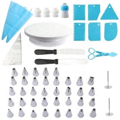 China Sustainable 55Pcs Cake Decorating Tool Spout Set Turntable Baking Kit Cake Decoration Accessories Supplies DIY Tools for sale