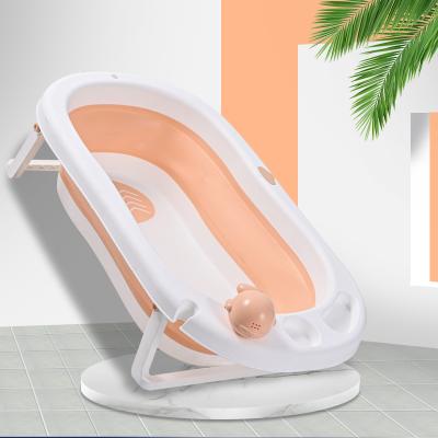 China 100% 100% Eco-Friendly Newborn Foldable Portable Bath Tubs with Smelling Thermometer, New Products Luxury Plastic Baby Bath Tub with Toys for sale