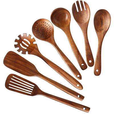 China 2021 Amazon Condom Kitchen Tableware Set Hot Selling Wooden Shovel, Kitchen Cooking Set Cooking Spoon Wooden Kitchenware for sale