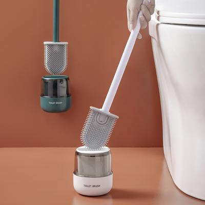 China Modern Modern Silicone Toilet Brush With Holder Wall Mounted Toilet Brush for sale