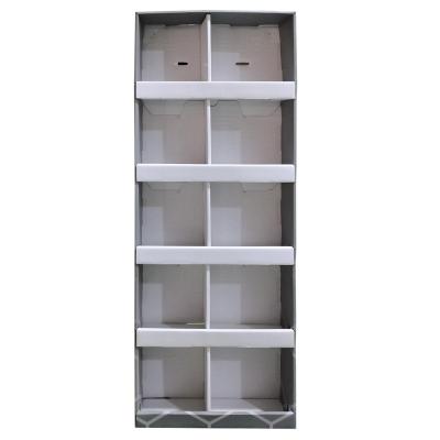 China Cardboard Partner Material Recyclable Floor Show 2022 New Design Customized Cardboard Material Recyclable Store Rack Display Stand Box for sale