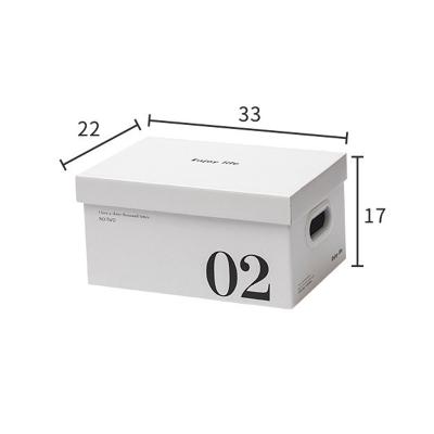 China Recyclable Craft Corrugated Toys Recyclable Storage Box White Foldable Cardboard Kraft Folding Storage Box With Handle for sale