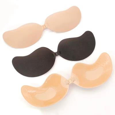 China Strapless Silicone Sticky Push Up Adhesive Bra Underwear Invisible Bra For Backless Dress With Nipple Covers Bare for sale